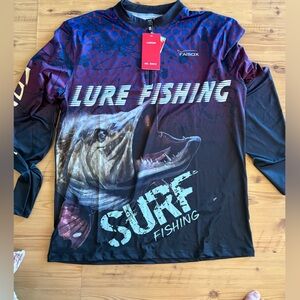 FA Men's Surf Fishing Rash Guard - Black and Purple
